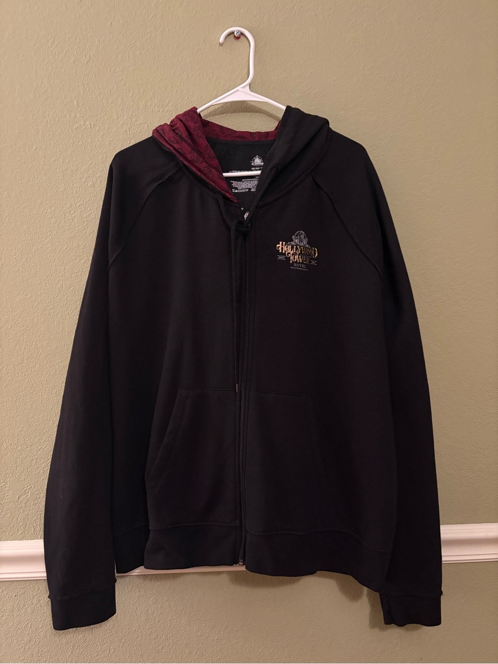 Hollywood Tower of Terror Black Zip-Up Hoodie - Picture 1 of 2